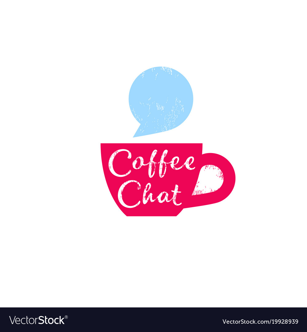 Coffee chat emblem morning Royalty Free Vector Image