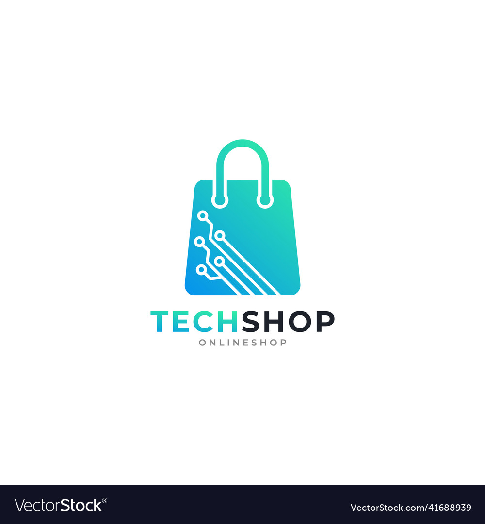 Digital shop symbol shopping hand bag Royalty Free Vector