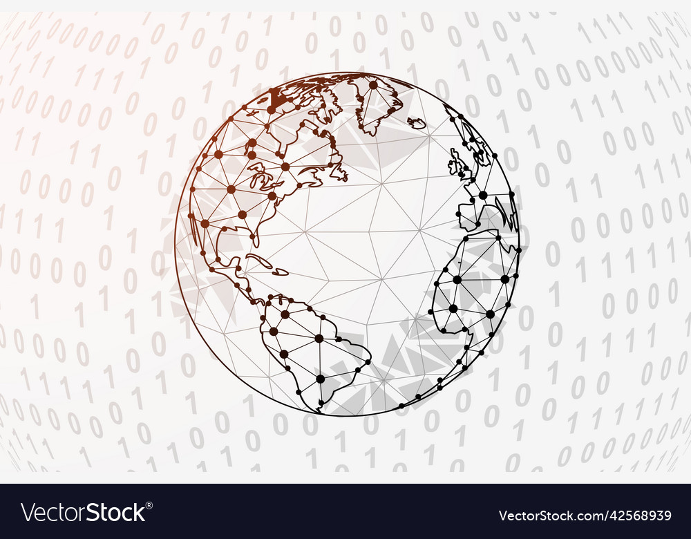 Earth Globe Binary Code