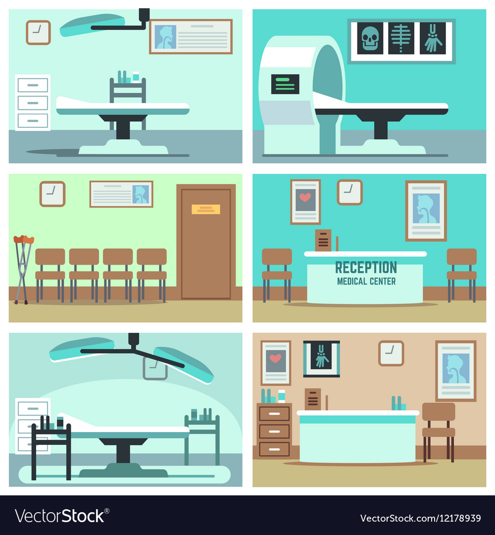 Empty hospital doctor office surgery room Vector Image Empty hospital doctor office surgery room Vector Image