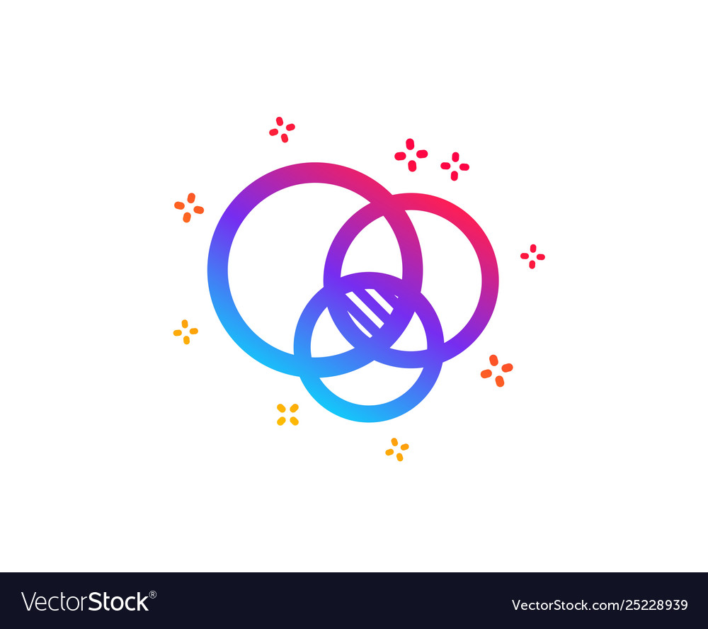 Euler diagram icon eulerian circles sign