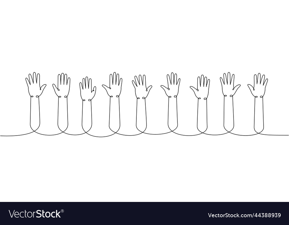 Hands Up - Continuous Line Art