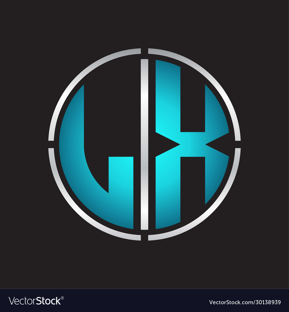 Lx logo initial with circle line cut design