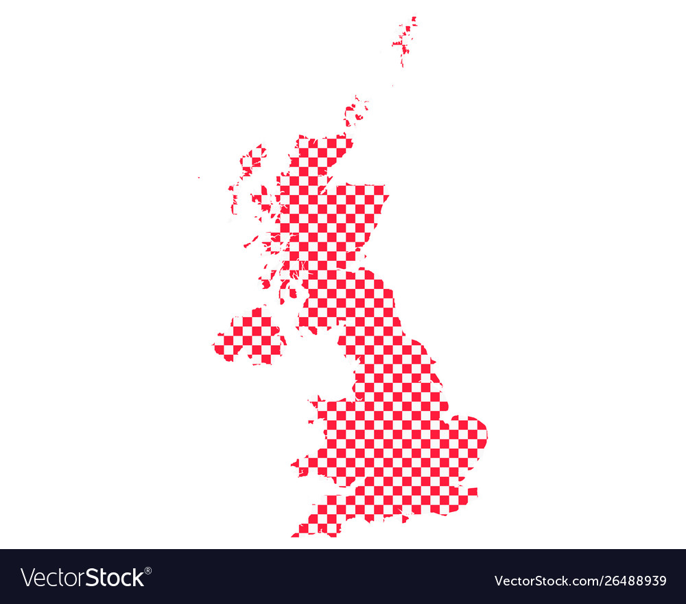 Map great britain in checkerboard pattern