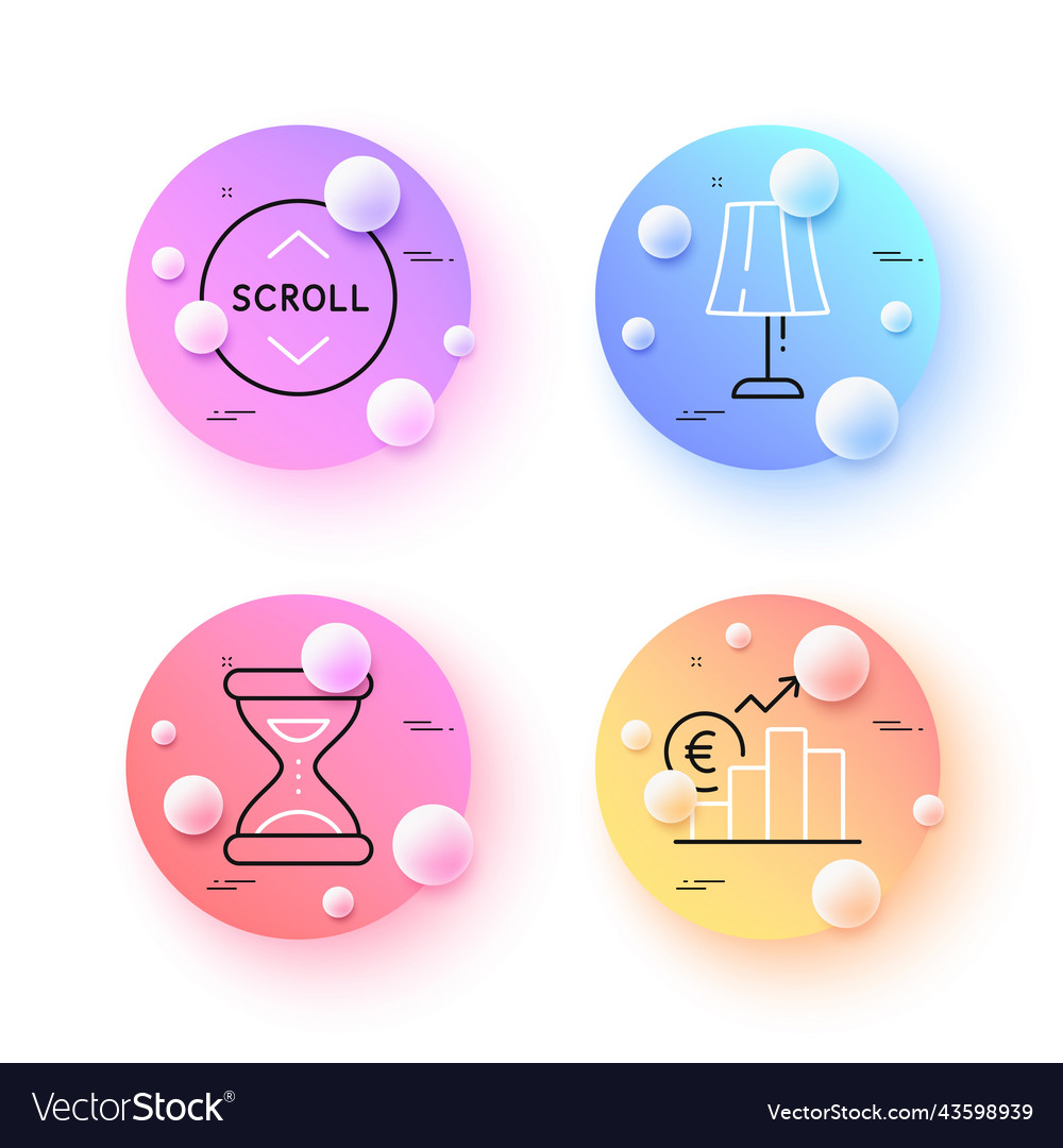 Scroll down table lamp and euro rate minimal line Vector Image Scroll down table lamp and euro rate minimal line
