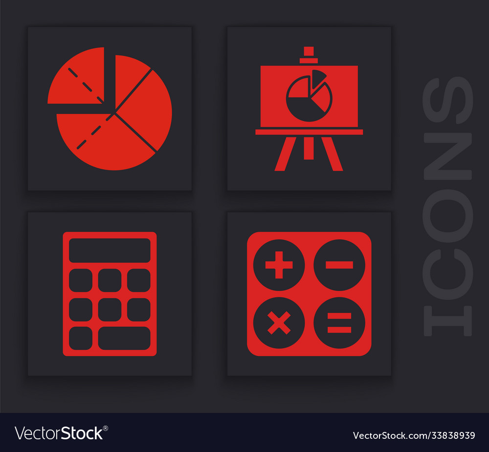 Set calculator graph schedule chart diagram vector image Set calculator graph schedule chart diagram