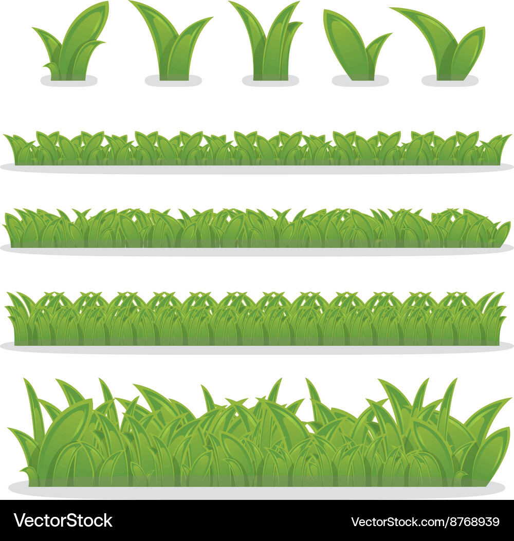 Set green grass Royalty Free Vector Image - VectorStock