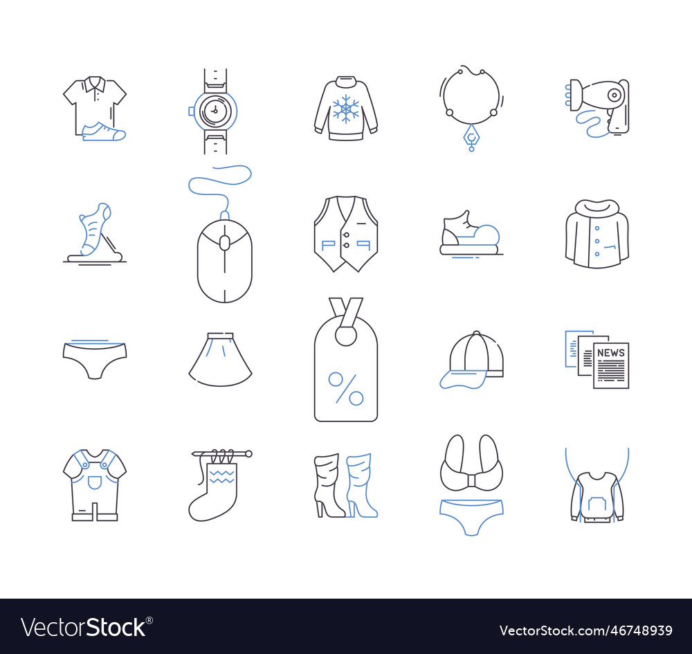 Shop and customer outline icons collection Vector Image