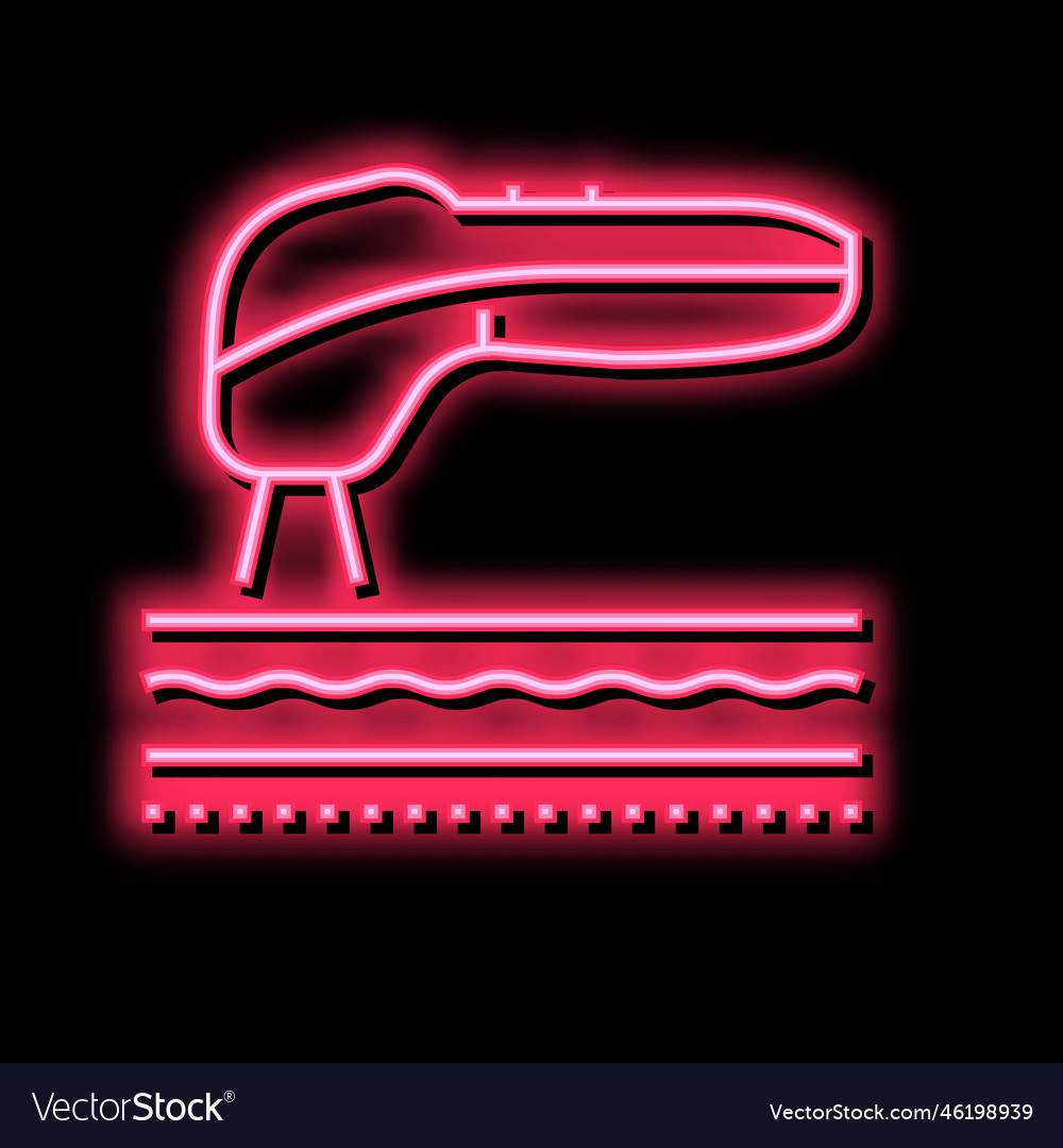 Smoothing skin laser treatment neon glow icon