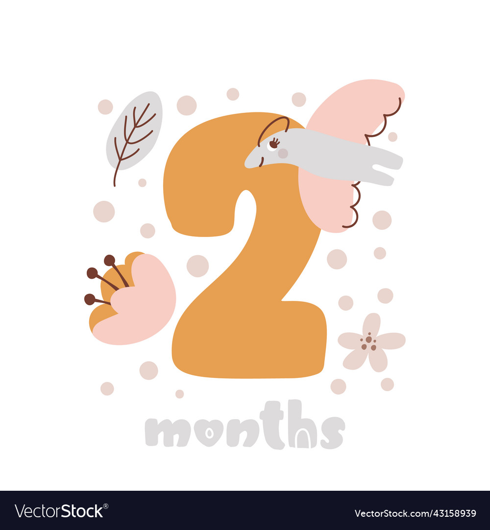 Two Months Baby Milestone Card