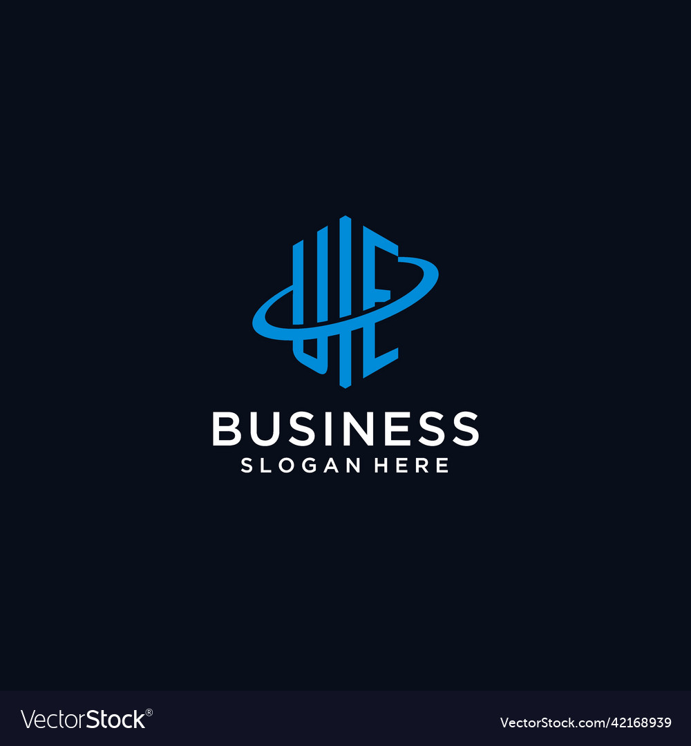 Ue initial monogram logo with hexagonal shape Vector Image Ue initial monogram logo with hexagonal shape
