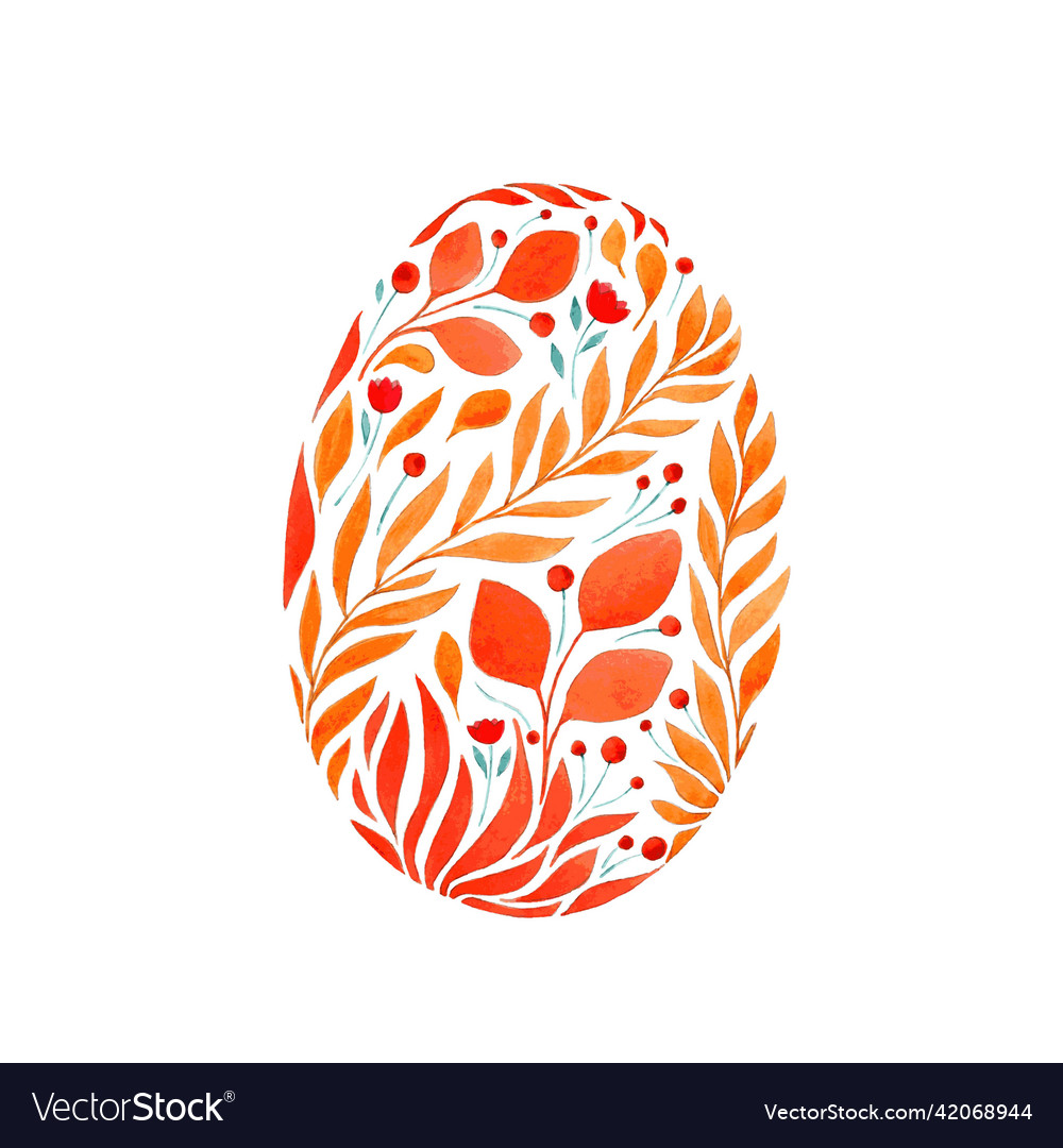 A colorful easter egg imagewatercolor for print