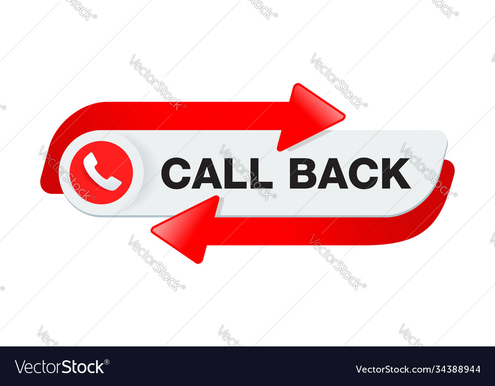 Call back button vector image Call back button