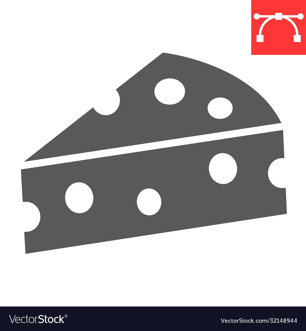 Cheese glyph icon food and keto diet dairy sign