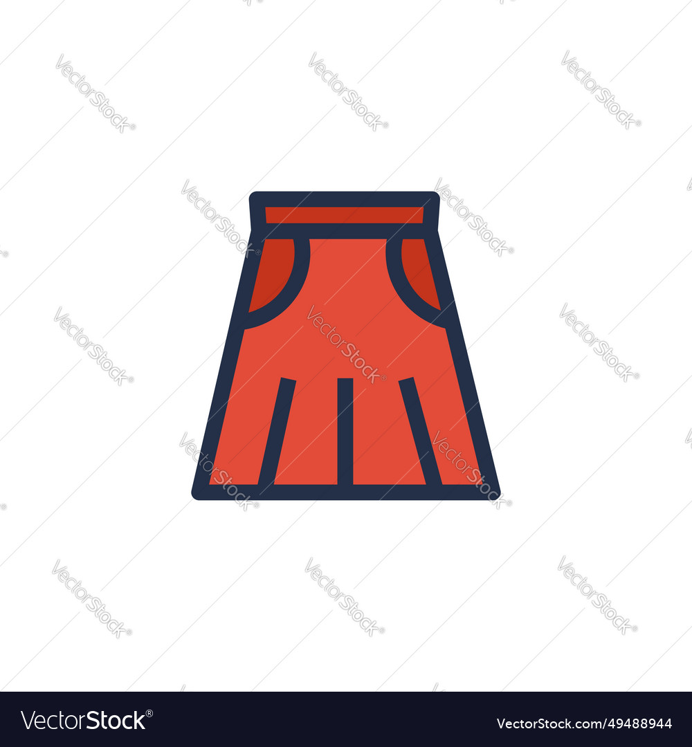 Clothes outline red short women skirt icon