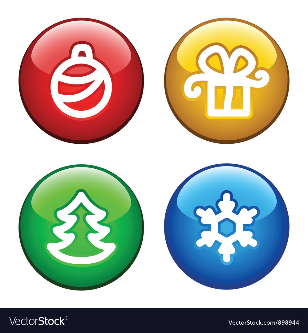 Colorful Button Set - Christmas Theme