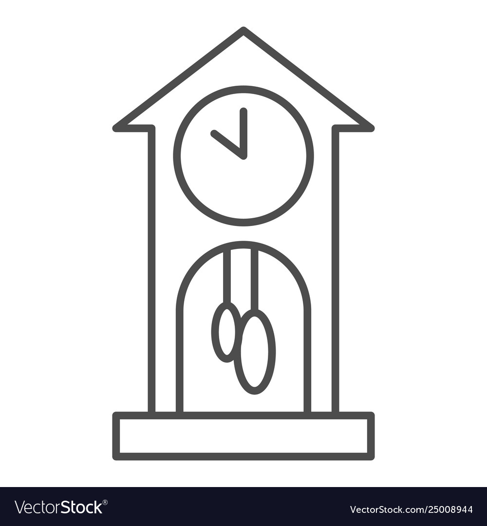 Cuckoo-clock thin line icon time