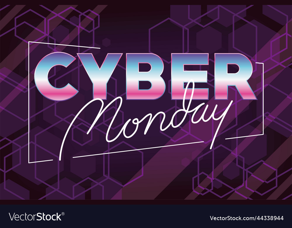 Cyber monday lettering label Royalty Free Vector Image