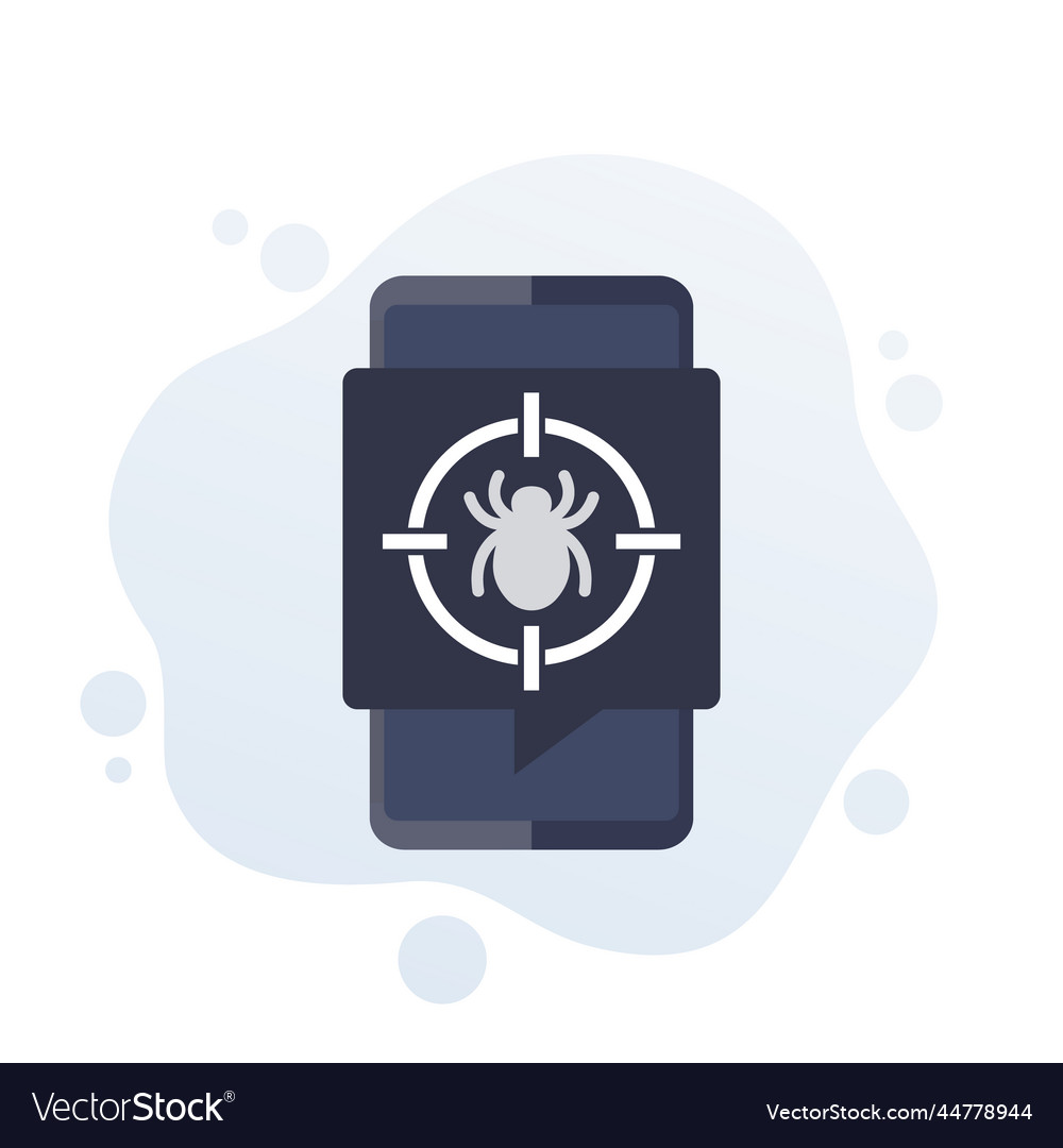 Debugging icon with a smart phone