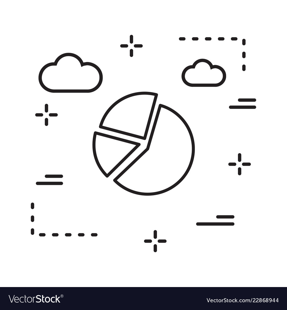 Graph icon in creative design with elements