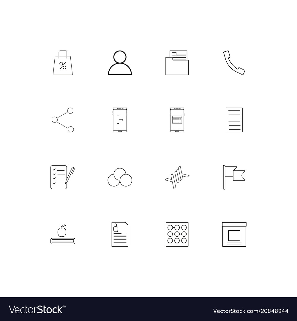 Internet technologies linear thin icons set