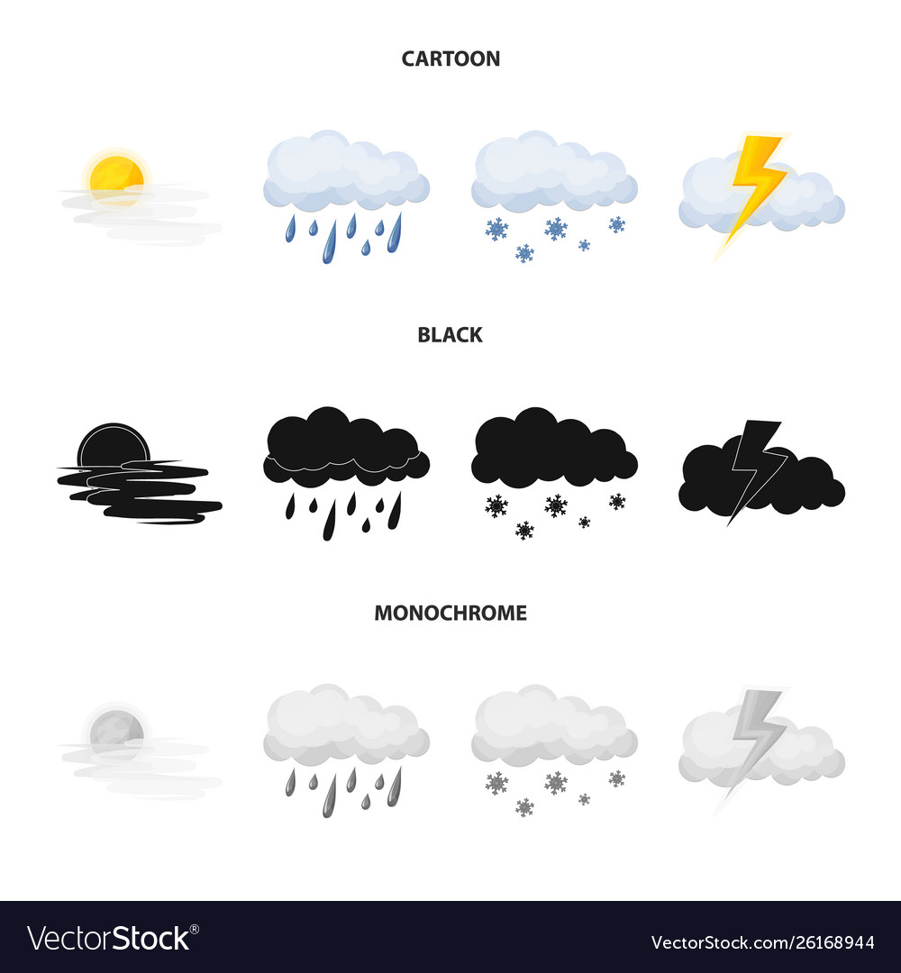 Isolated object weather and climate icon set vector image Isolated object weather and climate icon set