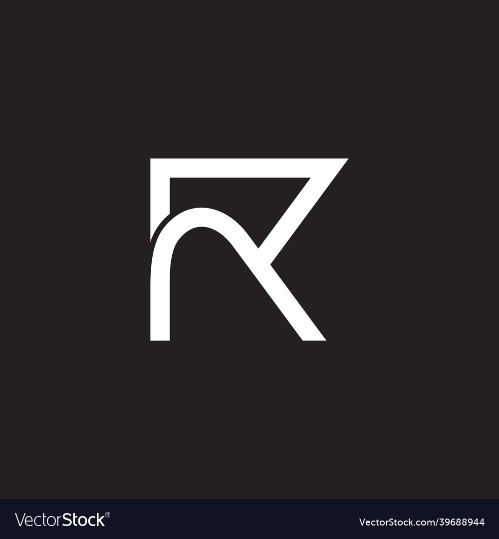 Letter r simple loop line geometric logo Vector Image