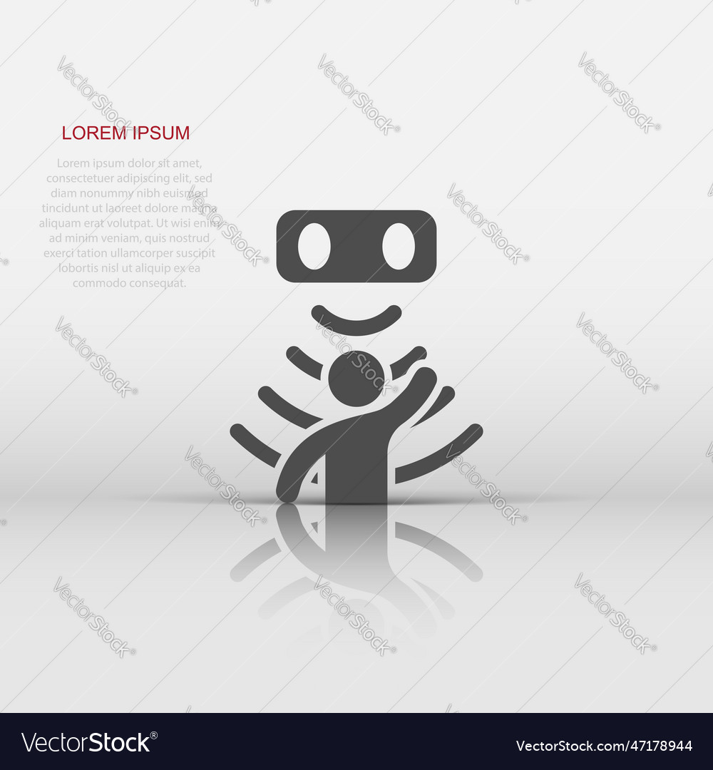 Motion sensor icon in flat style waves vector image Motion sensor icon in flat style waves