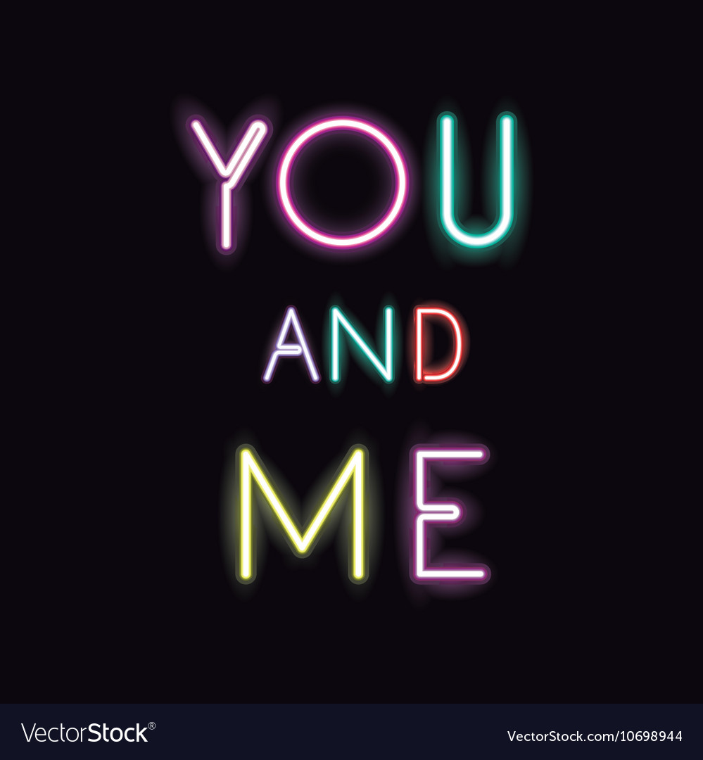 Neon font text design