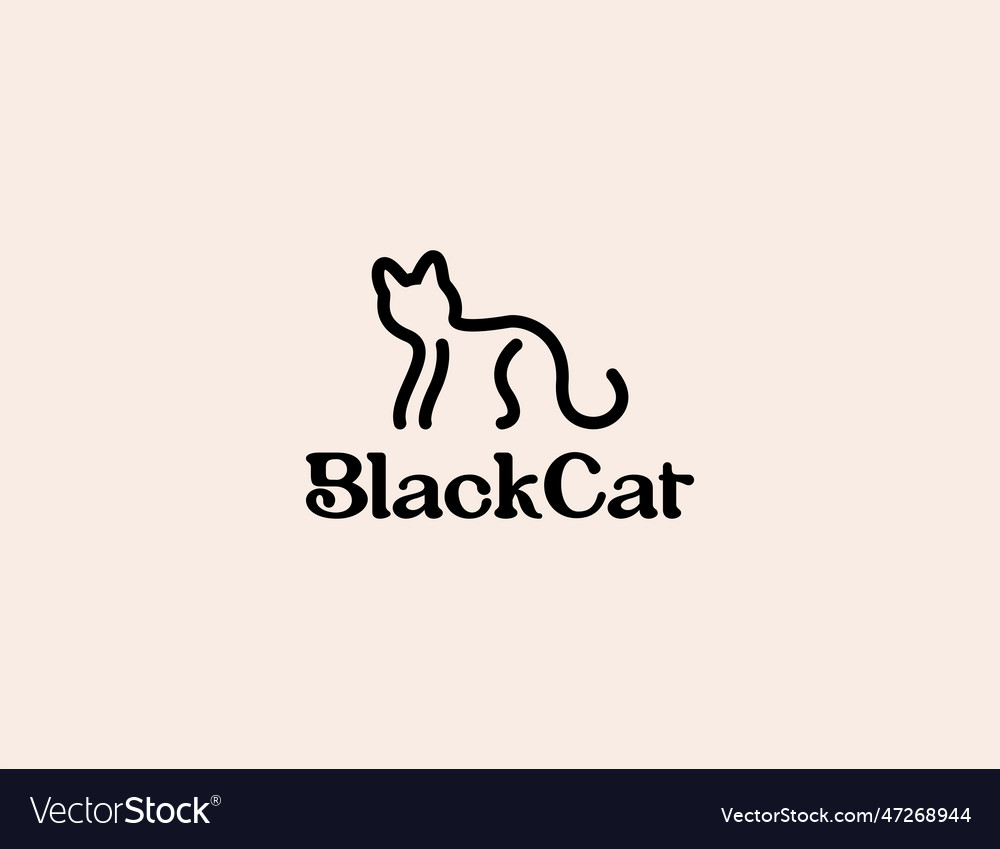 Outline cat logo design Royalty Free Vector Image