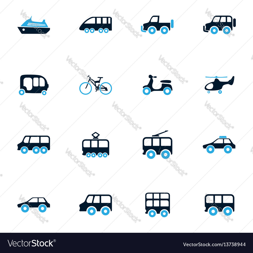 Public transport icons set