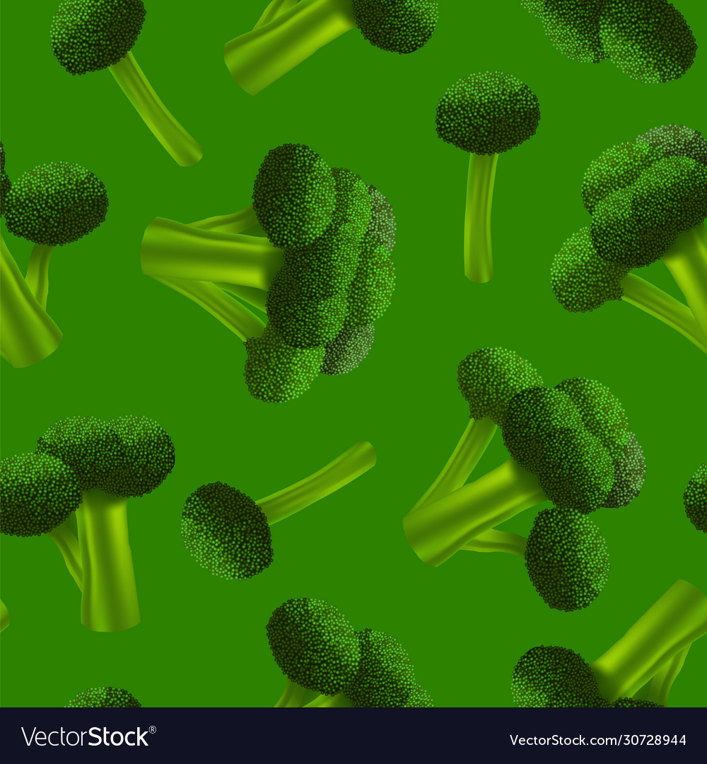 Realistic 3d detailed green fresh broccoli