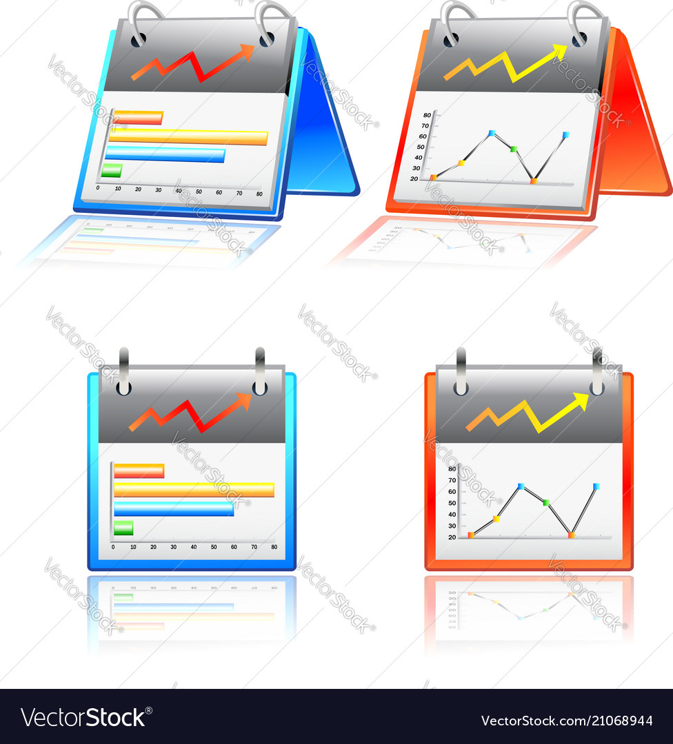 Reports chart graphs icon set