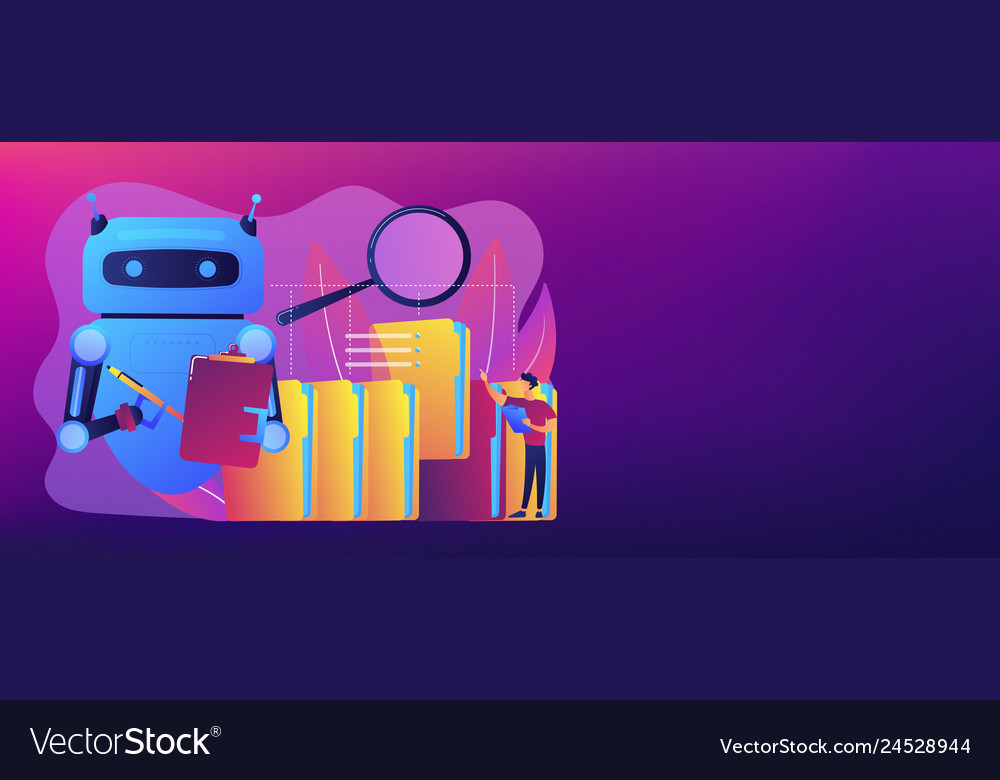 Robotic process automation concept banner header Vector Image