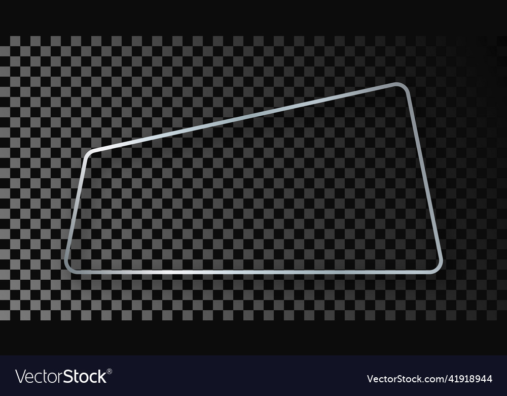 Silver glowing trapezoid shape frame with shadow Vector Image Silver glowing trapezoid shape frame with shadow