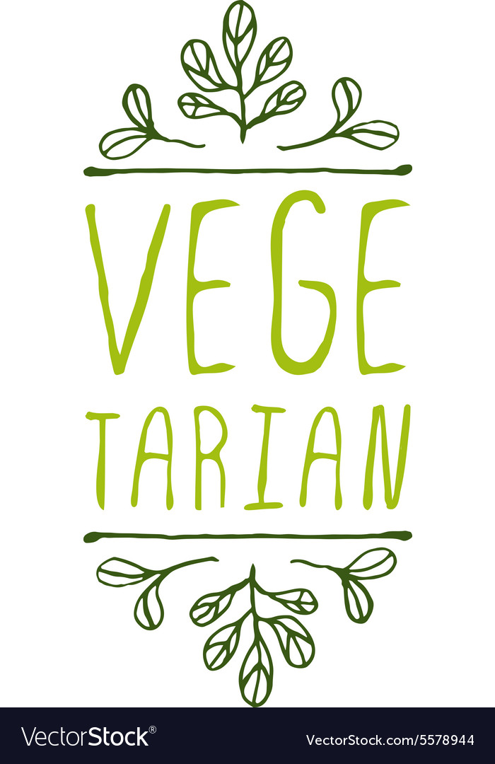 Vegetarian - product label on white background