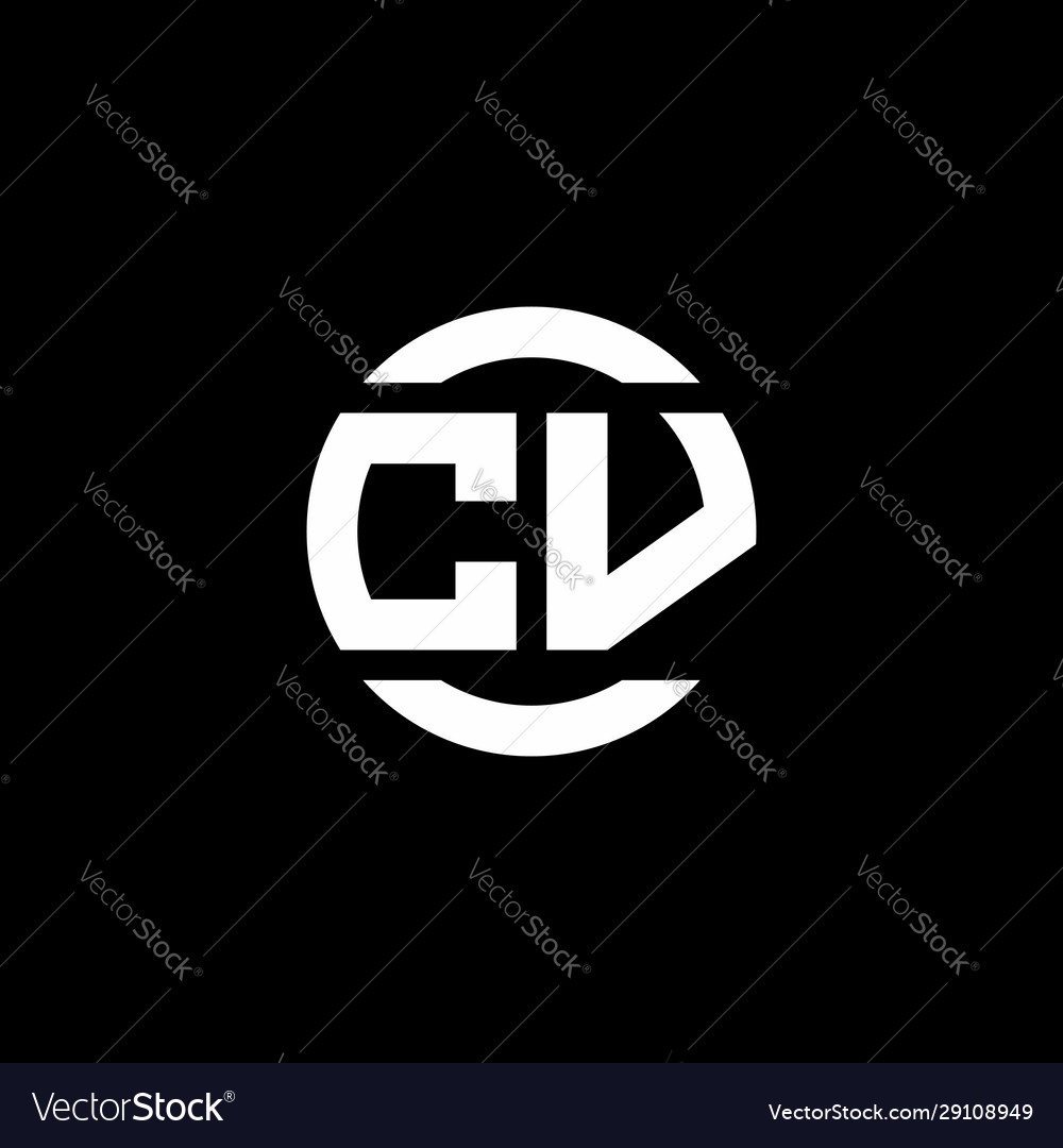 Cv logo monogram isolated on circle element