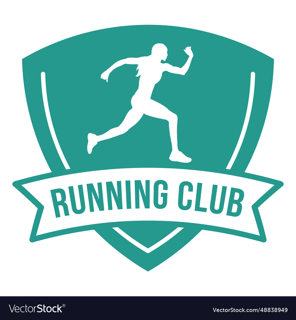 Female runner running club badge green