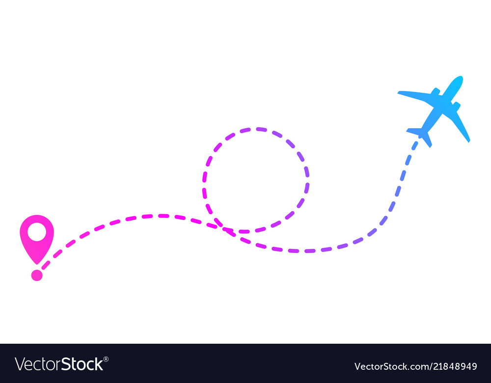 Flying plane and geolocation mark for mobile app vector image Flying plane and geolocation mark for mobile app