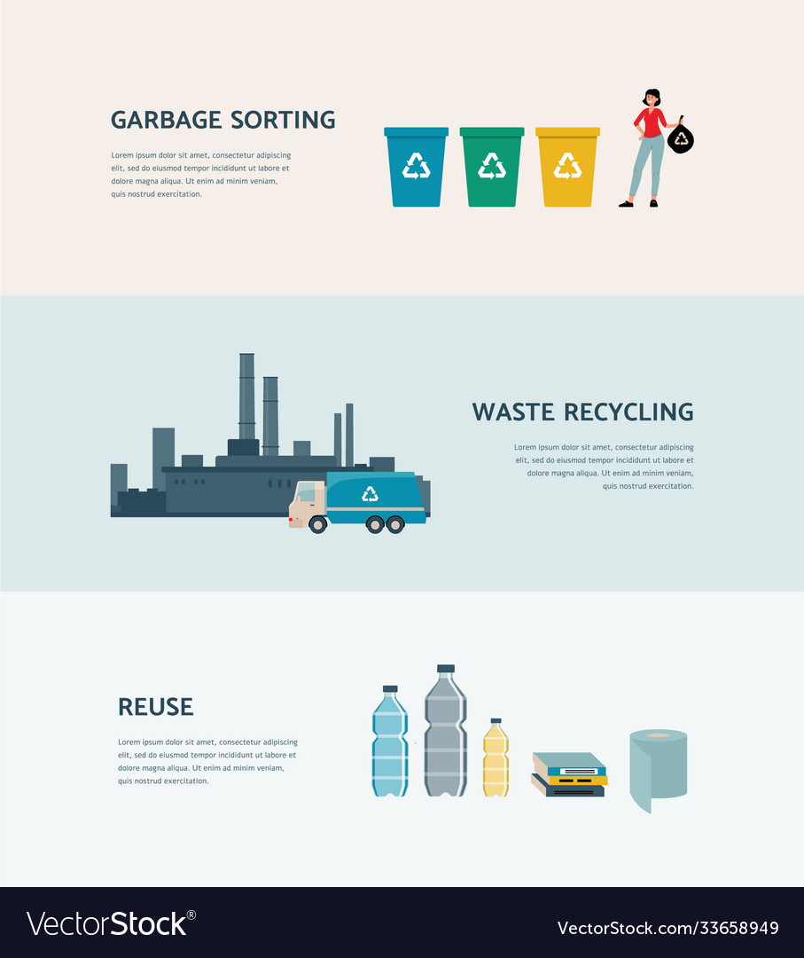 Garbage sorting and reusing - ecology poster