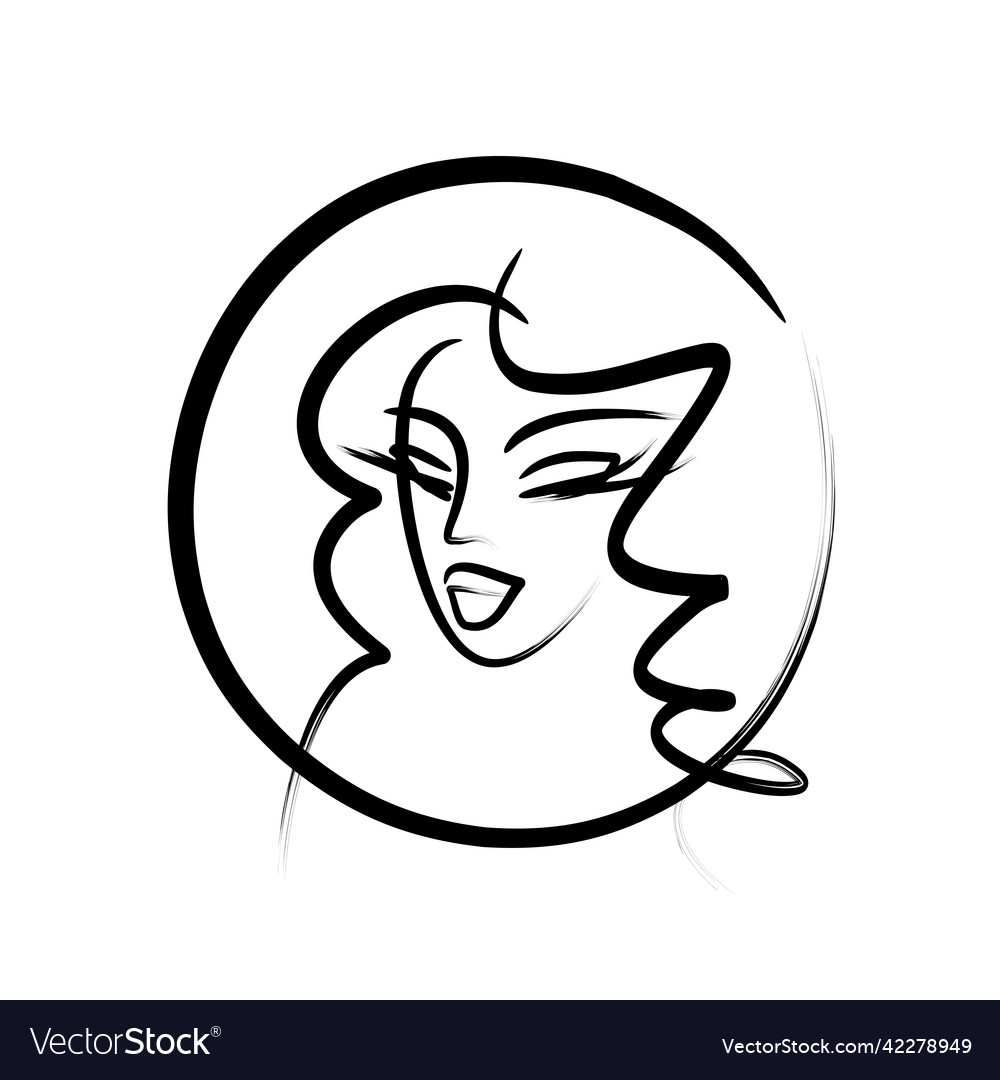 Girl logo beauty salon face of a young woman