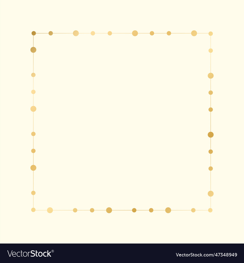 Gold square christmas fairy lights frame border vector image Gold square christmas fairy lights frame border
