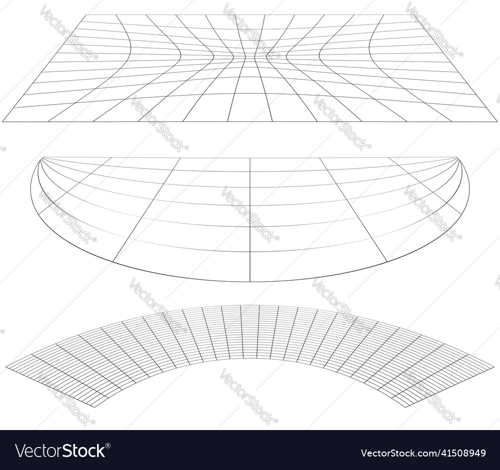Graticule grid mesh plane with deform distortion