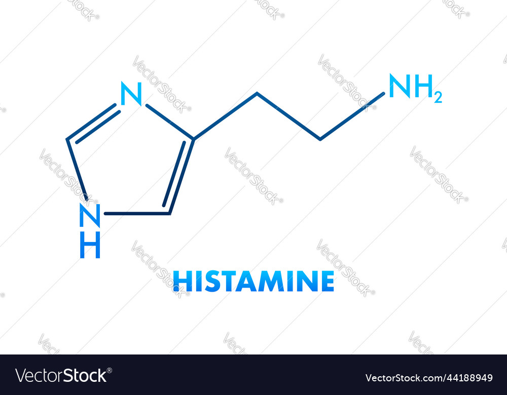 Histamine concept chemical formula icon label Vector Image