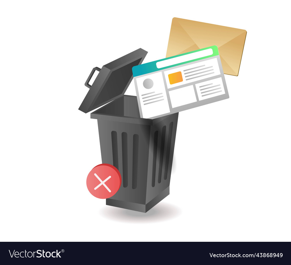 Isometric concept erase data computer Vector Image Isometric concept erase data computer