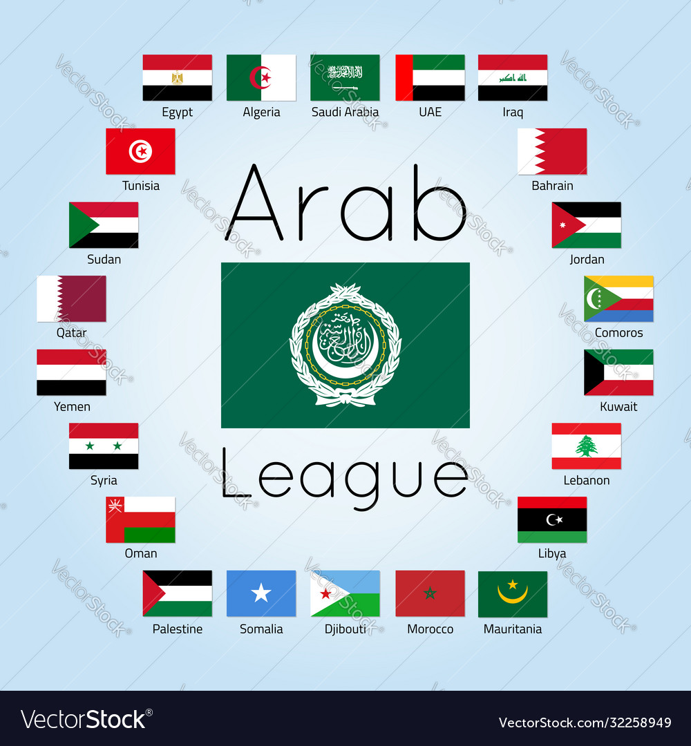 league-arab-states-arab-countries-flags-royalty-free-vector