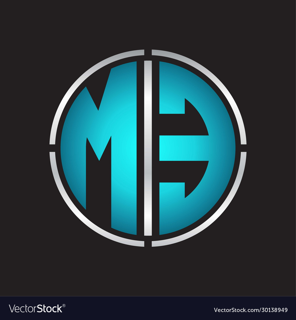 Me logo initial with circle line cut design