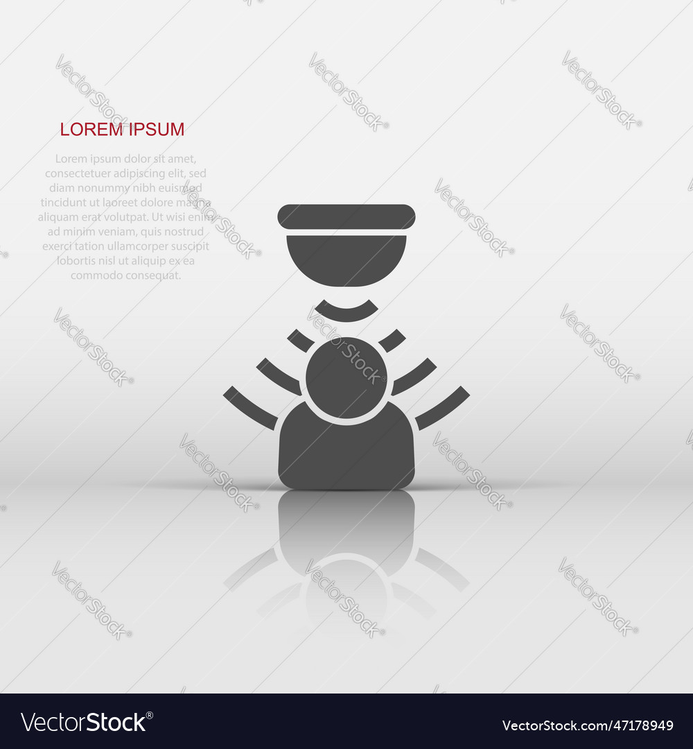 Motion sensor icon in flat style waves