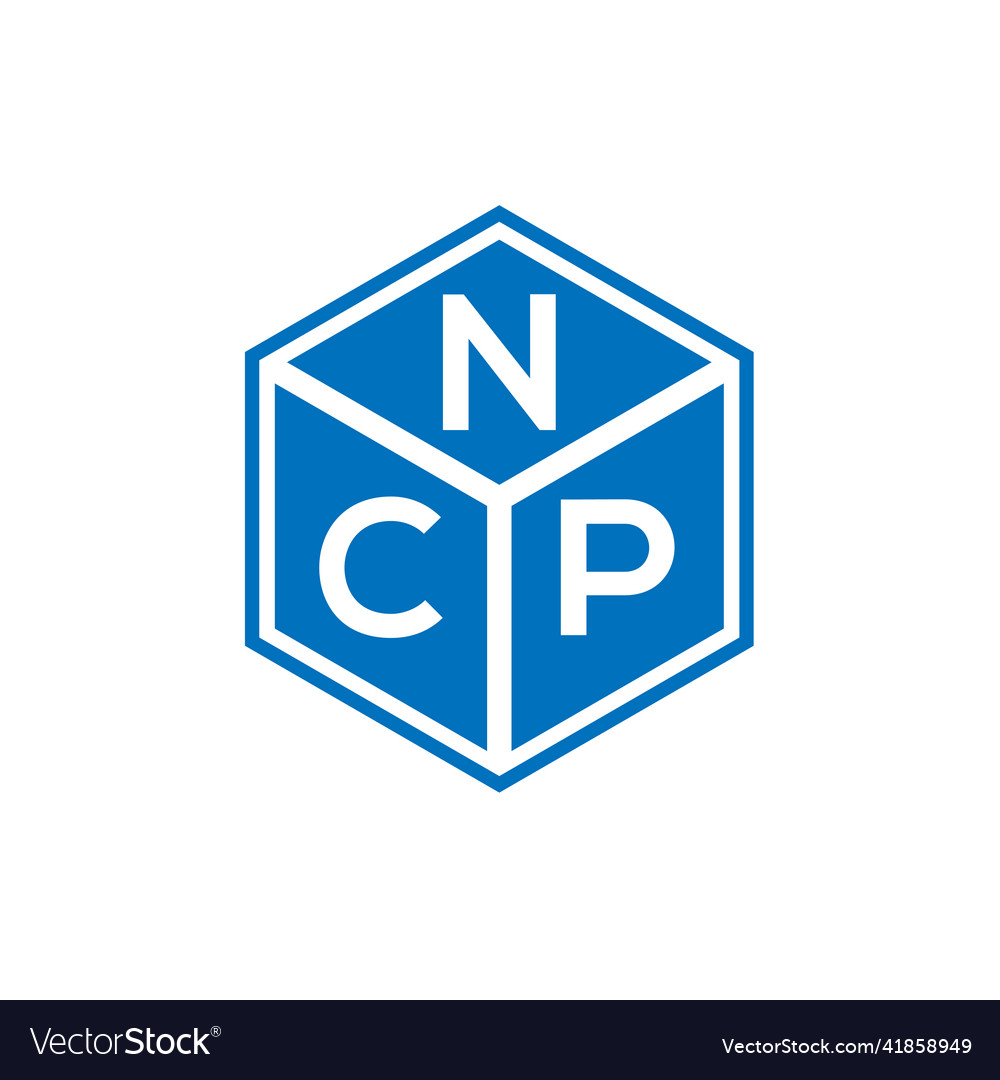 Ncp letter logo design on black background