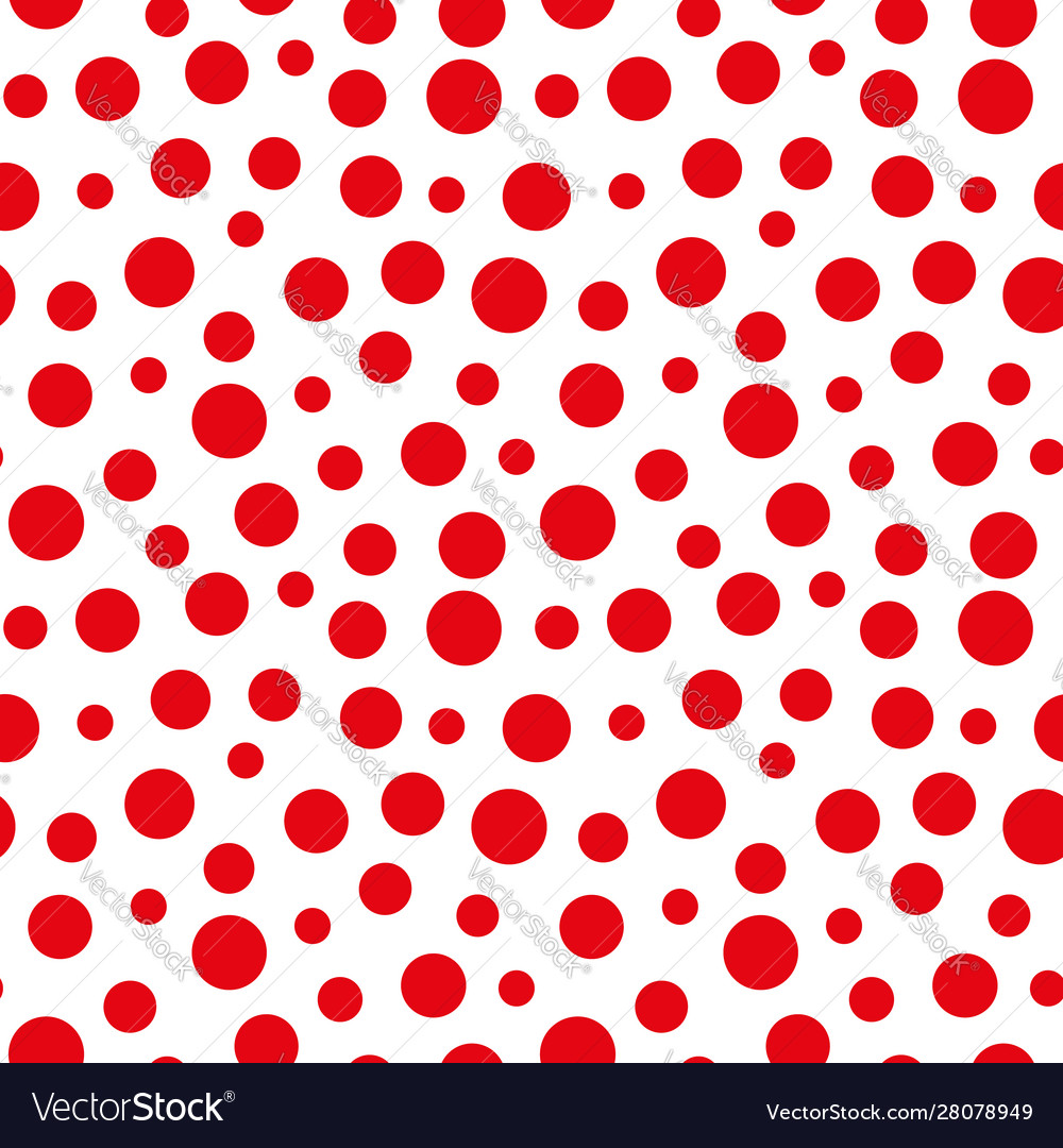 Red and white dots seamless repeat pattern print vector image Red and white dots seamless repeat pattern print